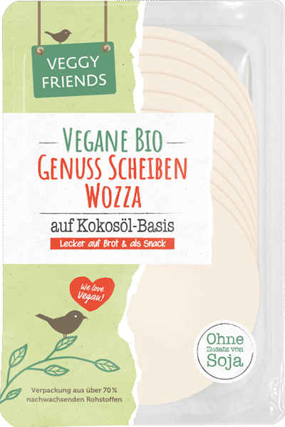 Veganer mozzarella Aufschnitt