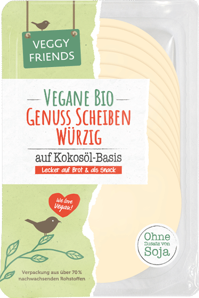 Würziger veganer Käse Aufschnitt